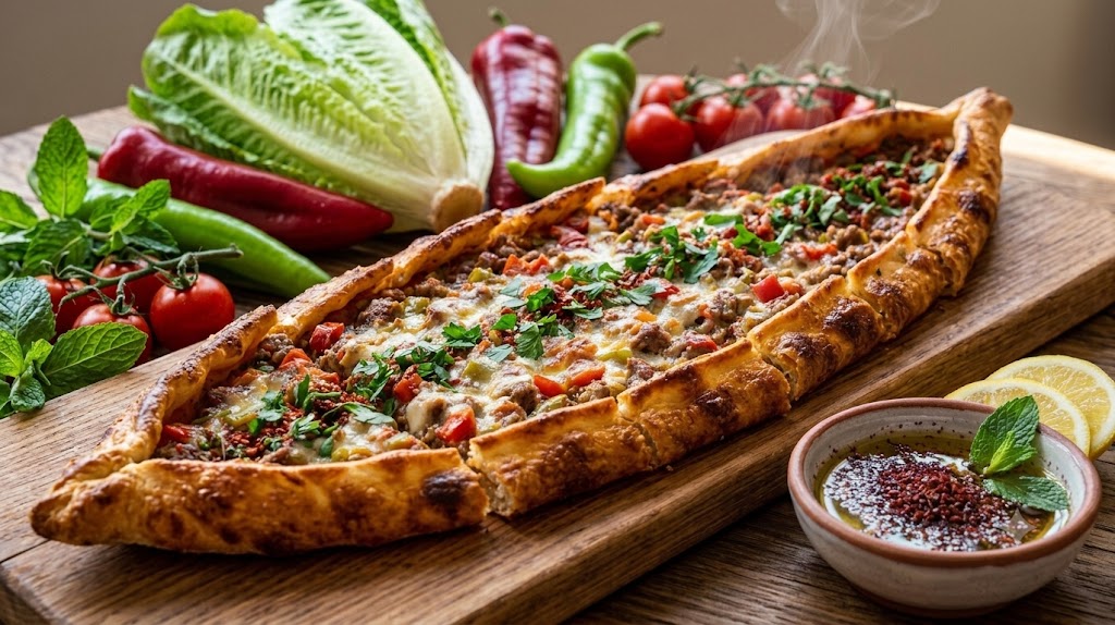 Kıymalı Kaşarlı Pide